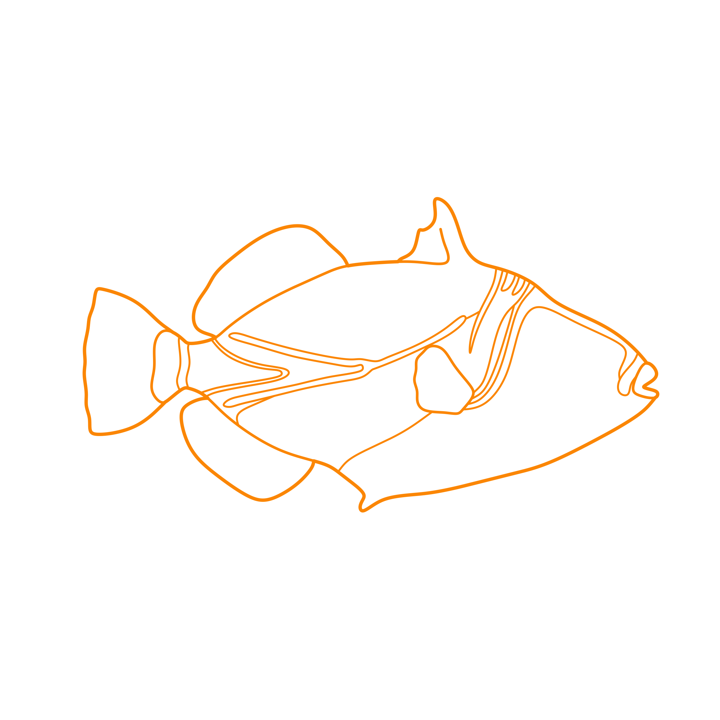 Animals Saltwater Fish Reef Triggerfish Editable Svg Line Art Free Vectors